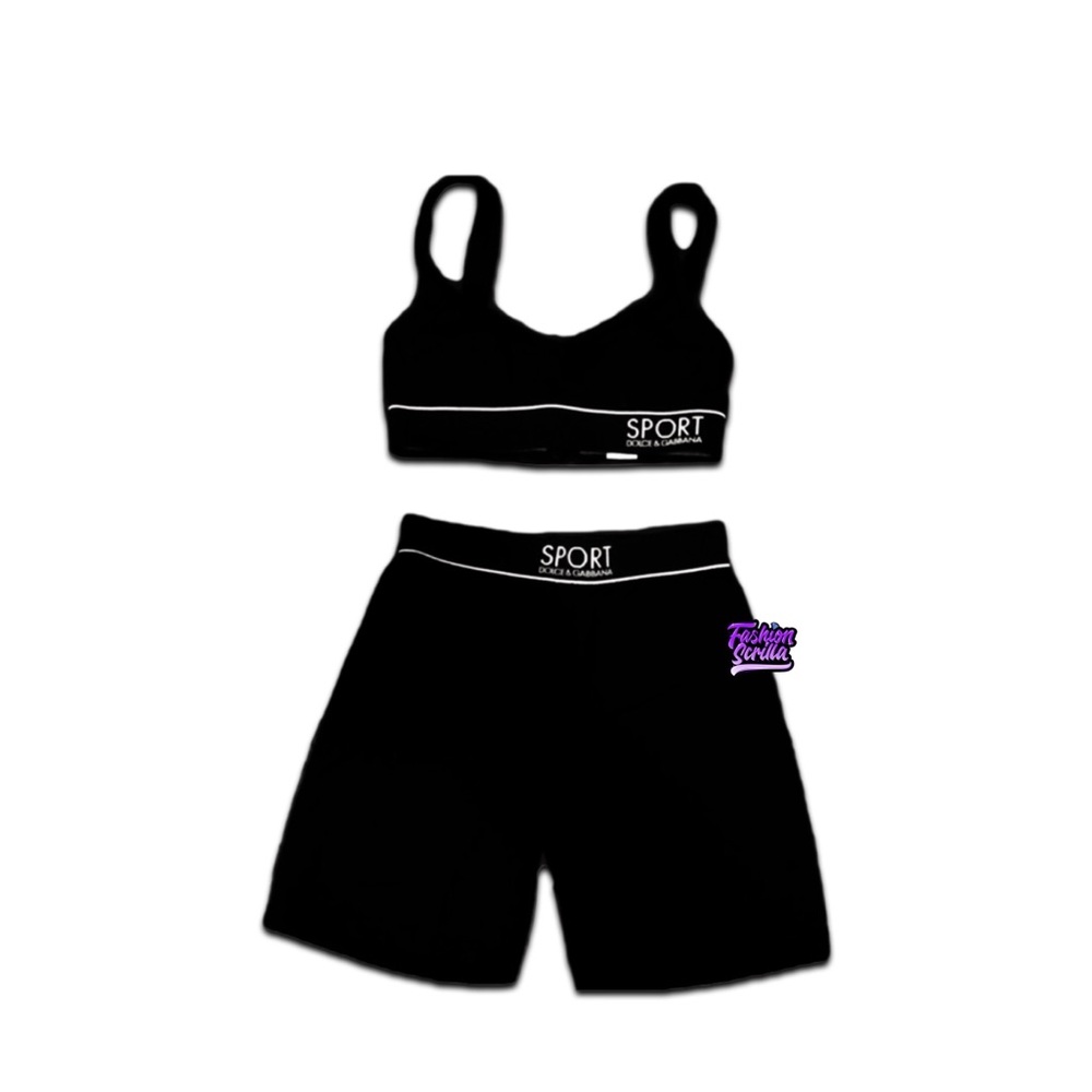 Vintage Dolce & Gabbana Black & White Vintage Sport shorts & sport bra - Picture 8 of 11